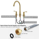 PARLOS 2-Handle Widespread High Arc Roman Bathtub Faucet Tub Filler with Valve & Faucet Supply Lines, Brushed Gold, Demeter 1436208