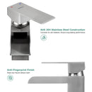 PARLOS Waterfall Vessel Sink Faucet Tall Bathroom Faucet Single Handle, Single Hole Bowl Basin Mixer Tap with Water Supply Lines, Brushed Nickel, 1441102D