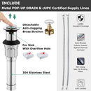 PARLOS Single Handle 4-in Centerset Bathroom Sink Faucet with All Metal Pop-up Drain & Faucet Supply Lines, Chrome, 1.2 GPM Flow Rate, 13433P
