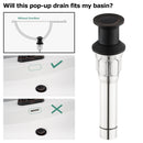 PARLOS Bathroom Sink Drain without Overflow, Metal Pop Up Drain for Vessel Sink, Oil Rubbed Bronze, 2108603