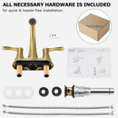 PARLOS 2-Handle Bathroom Sink Faucet with Drain assembly and Water Supply Hose, Brushed Gold, Demeter  1362508P