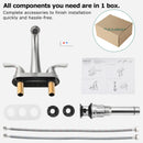 PARLOS 2-Handle Bathroom Sink Faucet with Drain Assembly and Supply Hose Lead-Free cUPC Lavatory Faucet Mixer Double Handle Tap Deck Mounted Brushed Nickel,1.2 GPM Flow Rate (13598P)