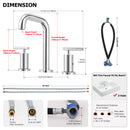 PARLOS Widespread 8 inch Bathroom Sink Faucet 3 Hole Vanity Faucet with cUPC Faucet Supply Lines, Chrome, 1.2GPM, 1437501PD
