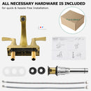 PARLOS 2 Handles Bathroom Faucet Brushed Gold with Pop-up Drain Centerset Faucets Doris,1.5GPM (1407208)