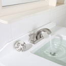 PARLOS 2 Handles 4 Inch Centerset Bathroom Sink Faucet Brushed Nickel with All Metal Pop-up Drain & Faucet Supply Lines, 1.2GPM, Doris 14072P