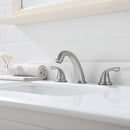 PARLOS Widespread Two Handles Bathroom Sink Faucet Brushed Nickel, 1.2GPM 1435002PD