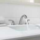 PARLOS Widespread Two Handles Bathroom Sink Faucet Brushed Nickel, 1.2GPM 1435002PD