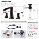 PARLOS Waterfall Widespread Bathroom Sink Faucet Double Handles with Metal Pop Up Drain & cUPC Faucet Supply Lines, Oil Rubbed Bronze, 1.2 GPM (1431803P)