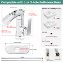 PARLOS Waterfall Bathroom Faucet with Swivel Spout, Single Handle Vanity Sink Faucet, Single Hole Basin Mixer Tap with Water Supply Lines, Chrome, 1437901PD