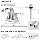 PARLOS 2 Handles Waterfall Bathroom Faucet with Pop-up Drain and Faucet Supply Lines, Brushed Nickel, 1.2 GPM (14068P)