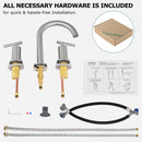 PARLOS 2-Handle Widespread 8 inch Bathroom Sink Faucet 3 Hole Vanity Faucet with cUPC Faucet Supply Lines, Brushed Nickel, 1.2GPM, 1437402PD