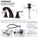 PARLOS Widespread Double Handles Bathroom Faucet with Pop Up Drain and cUPC Faucet Supply Lines, Oil Rubbed Bronze, 1.2 GPM (14173P)