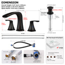 PARLOS Waterfall Widespread Bathroom Sink Faucet 2 Handles with Metal Pop Up Drain & cUPC Faucet Supply Lines, Oil Rubbed Bronze, 1.2 GPM（14071P）