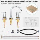 PARLOS 2-Handle Widespread 8 inch Bathroom Sink Faucet 3 Hole Vanity Faucet with cUPC Faucet Supply Lines, Chrome, 1.2GPM, 1437401PD