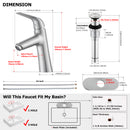 PARLOS Brass Single Handle Bathroom Faucet with Metal Pop Up Drain, Deck Plate and Cupc Water Supply Lines, Brushed Nickel, 1339702