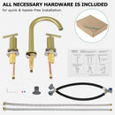 PARLOS 2-Handle Widespread 8 inch Bathroom Sink Faucet 3 Hole Vanity Faucet with cUPC Faucet Supply Lines, Brushed Gold, 1.2GPM, 1437408PD
