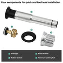 PARLOS Bathroom Sink Drain with Overflow, Metal Pop Up Drain for Vessel Sink, Matte Balck, 2108504