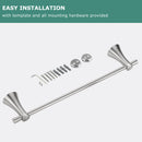 PARLOS Brushed Nickel Bathroom Towel Bar, 17 Inch Wall Mounted Towel Bar for Bathroom, Shower Door, 2101902