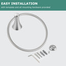PARLOS Towel Ring, Wall Mounted Hand Towel Holder, Brushed Nickel Hand Towel Bar for Bathroom & Kitchen, 2101802