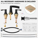 PARLOS Waterfall Widespread Bathroom Sink Faucet Double Handles with Metal Pop Up Drain & cUPC Faucet Supply Lines, Oil Rubbed Bronze, 1.2 GPM (1431803P)