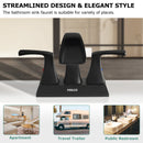 PARLOS 2 Handles Centerset Bathroom Sink Faucet Brass Waterfall Spout with All Metal Pop-up Drain and Faucet Supply Lines, Matte Black, 1.2GPM, Doris 1406804P