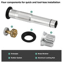 PARLOS Bathroom Sink Drain with Overflow, Metal Pop Up Drain for Vessel Sink, Brushed Nickel, 2108502