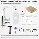 PARLOS Bar Sink Faucet Single Handle Swivel Bar Mixer with 3 Hole Deck Plate, Single Hole Small Faucet for Bathroom Kitchen Sink, Chrome, 1440301PD