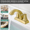 PARLOS 2 Handles Bathroom Faucet Brushed Gold with Pop-up Drain Centerset Faucets Doris,1.5GPM (1407208)