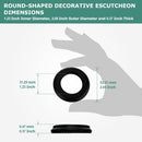PARLOS Faucet Handle Base Cover with Rubber Gasket,Replacement for Demeter Collection Widespread Faucet, Matte Black, Part 2109504