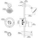 PARLOS Shower System, Matte Black Shower Faucet Set with Tub Spout(Valve Included), 5-Setting Mode Shower Head and Tub Spout with Diverter, 1.8GPM (1436904P)
