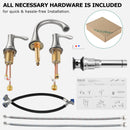 PARLOS Widespread 2 Handles Bathroom Faucet with Metal Pop Up Sink Drain and cUPC Faucet Supply Lines, Brushed Nickel, 1.2 GPM (13647P)