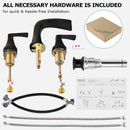 PARLOS Waterfall Widespread Bathroom Sink Faucet 2 Handles with Metal Pop Up Drain & cUPC Faucet Supply Lines, Oil Rubbed Bronze, 1.2 GPM（14071P）