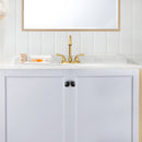 PARLOS Two-Handle Bathroom Sink Faucet Metal Drain Assembly Supply Hose Mixer Double Handle Tap Laundry Brushed Gold, 1359108