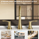 PARLOS Widespread Double Handles Bathroom Faucet with Metal Pop Up Drain and cUPC Faucet Supply Lines, Brushed Gold, 1.2 GPM (1365108P)
