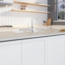 PARLOS Bar Sink Faucet Single Handle Swivel Bar Mixer with 3 Hole Deck Plate, Single Hole Small Faucet for Bathroom Kitchen Sink, Chrome, 1440301PD