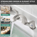 PARLOS Widespread Double Handles Bathroom Faucet with Pop Up Drain and cUPC Faucet Supply Lines, Brushed Nickel, 1.2 GPM (14172P)