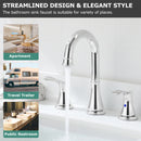 PARLOS Widespread Double Handles Bathroom Faucet with Metal Pop Up Drain and cUPC Faucet Supply Lines, Chrome, Demeter,1.5GPM (1365101)