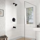 PARLOS Shower System, Matte Black Shower Faucet Set with Tub Spout(Valve Included), 5-Setting Mode Shower Head and Tub Spout with Diverter, Wall Mounted Shower Bathtub Combo, 1436504