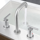 PARLOS Widespread 8 inch Bathroom Sink Faucet 3 Hole Vanity Faucet with cUPC Faucet Supply Lines, Brushed Nickel, 1.2GPM, 1437502PD