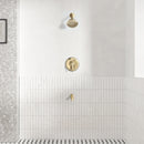 PARLOS Shower System, Brushed Gold Shower Faucet Set with Tub Spout(Valve Included), 5-Setting Mode Shower Head and Tub Spout with Diverter, 1.8GPM (1436908P)