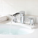 EZANDA 2-Handle Widespread Waterfall Bathroom Lavatory Faucet with Pop-up Sink Drain Assembly & Faucet Supply Lines, Chrome 1431201