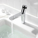 EZANDA Brass Single Handle Bathroom Faucet with Deck Plate, Pop-up Sink Drain Assembly & Faucet Supply Lines, Chrome with Black (1416401)