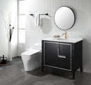 EZANDA Brass Single Handle Bathroom Faucet with Pop-up Sink Drain Assembly & Faucet Supply Lines, Brushed Gold (1431108)
