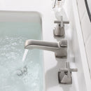 EZANDA 2-Handle Widespread Bathroom Faucet Cross handles 3 Hole Metal Pop-up Sink Drain, Brushed Nickel 1433602