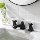 EZANDA Brass 2-Handle Widespread Bathroom Sink Faucet with Metal Pop-up Sink Drain & Supply Lines, Oil Rubbed Bronze (1433603)