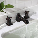 EZANDA Brass 2-Handle Widespread Bathroom Sink Faucet with Metal Pop-up Sink Drain & Supply Lines, Oil Rubbed Bronze (1433603)