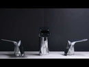 EZANDA 2-Handle Widespread Waterfall Bathroom Lavatory Faucet with Pop-up Sink Drain Assembly & Faucet Supply Lines, Chrome 1431201