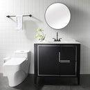 PARLOS 2-Handle Bathroom Bathroom Faucet with Metal Drain Assembly & Supply Lines NSF cUPC Certified, Matte Black (1359104)
