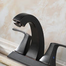 PARLOS 2 Handles Centertset Bathroom Faucet with All Metal Pop-up Drain & Faucet Supply Lines, Oil Rubbed Bronze, 1.2GPM, Doris 14133P