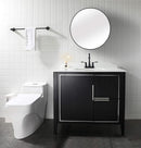 PARLOS Swivel Spout 2-Handle Lavatory Faucet Bathroom Sink Faucet with Metal Pop-up Drain and Faucet Supply Lines, Matte Black, 1.2 GPM 14134P